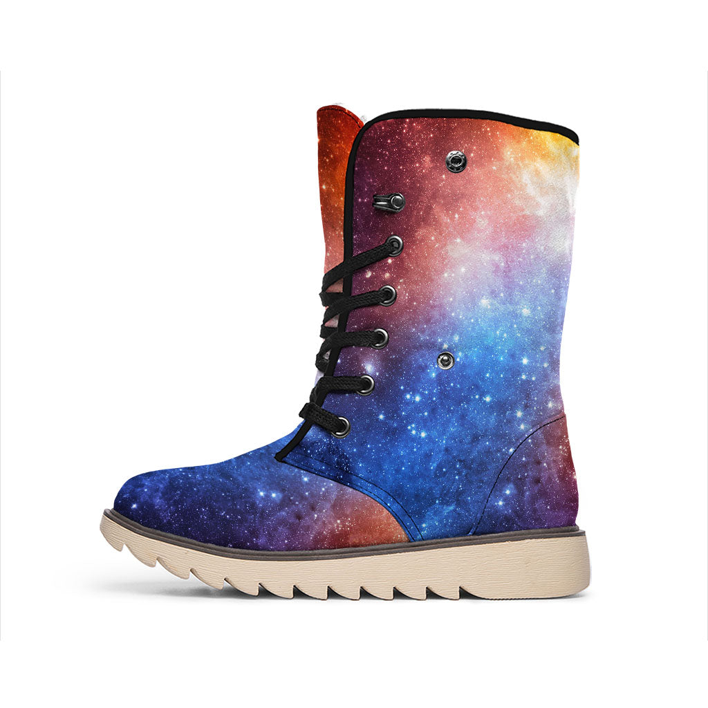 Fiery Universe Nebula Galaxy Space Print Winter Boots