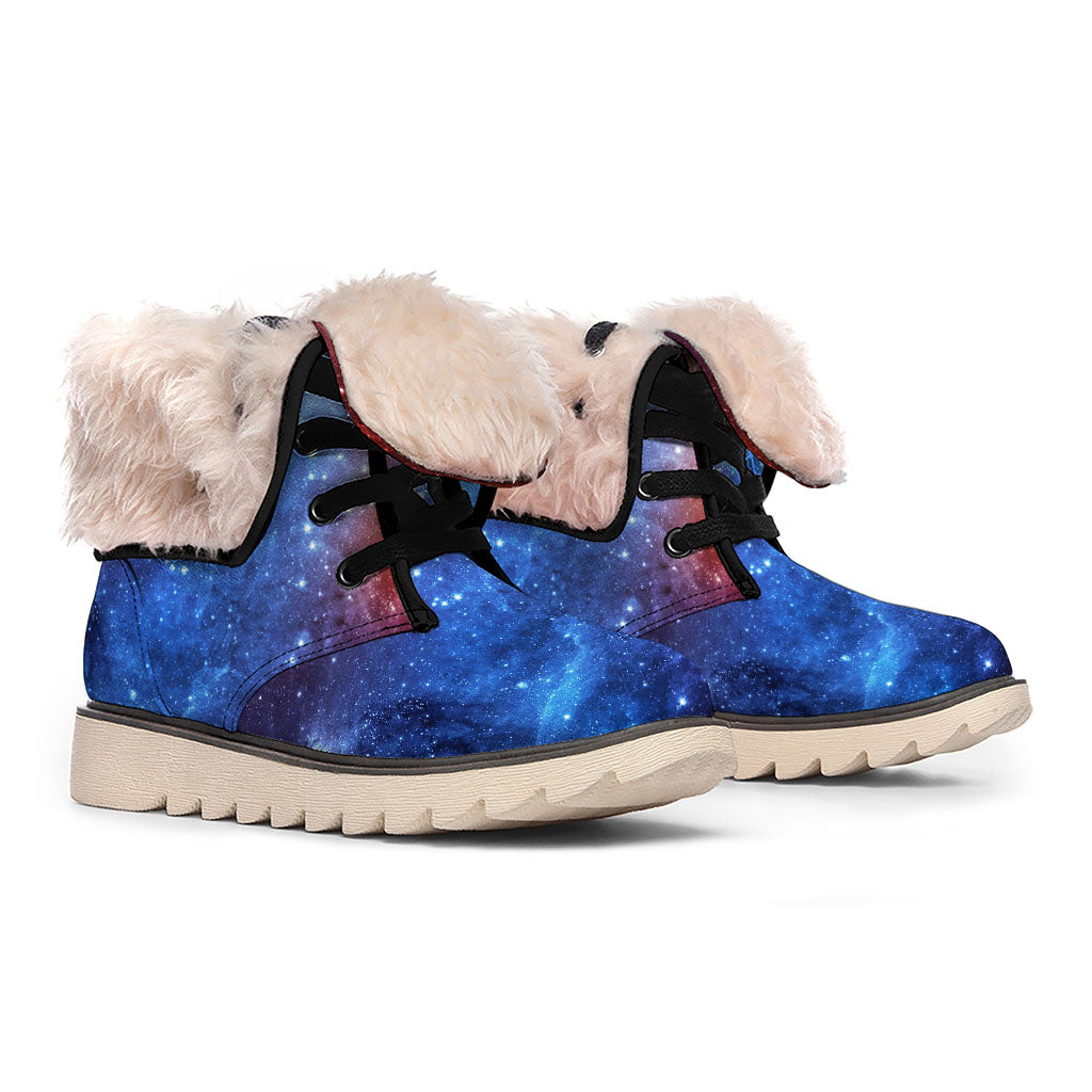 Fiery Universe Nebula Galaxy Space Print Winter Boots