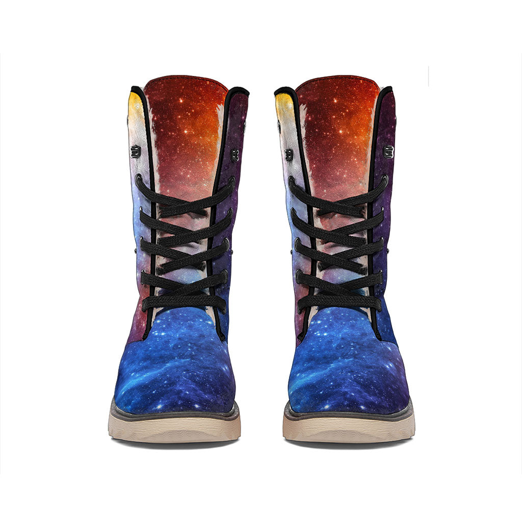 Fiery Universe Nebula Galaxy Space Print Winter Boots