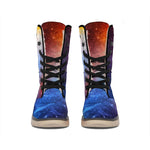 Fiery Universe Nebula Galaxy Space Print Winter Boots