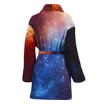 Fiery Universe Nebula Galaxy Space Print Women's Bathrobe
