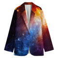 Fiery Universe Nebula Galaxy Space Print Women's Cotton Blazer