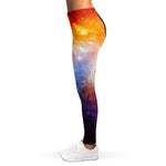 Fiery Universe Nebula Galaxy Space Print Women's Leggings