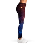 Fiery Universe Nebula Galaxy Space Print Women's Leggings