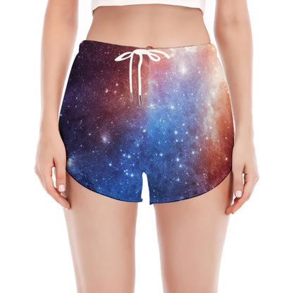 Fiery Universe Nebula Galaxy Space Print Women's Split Running Shorts
