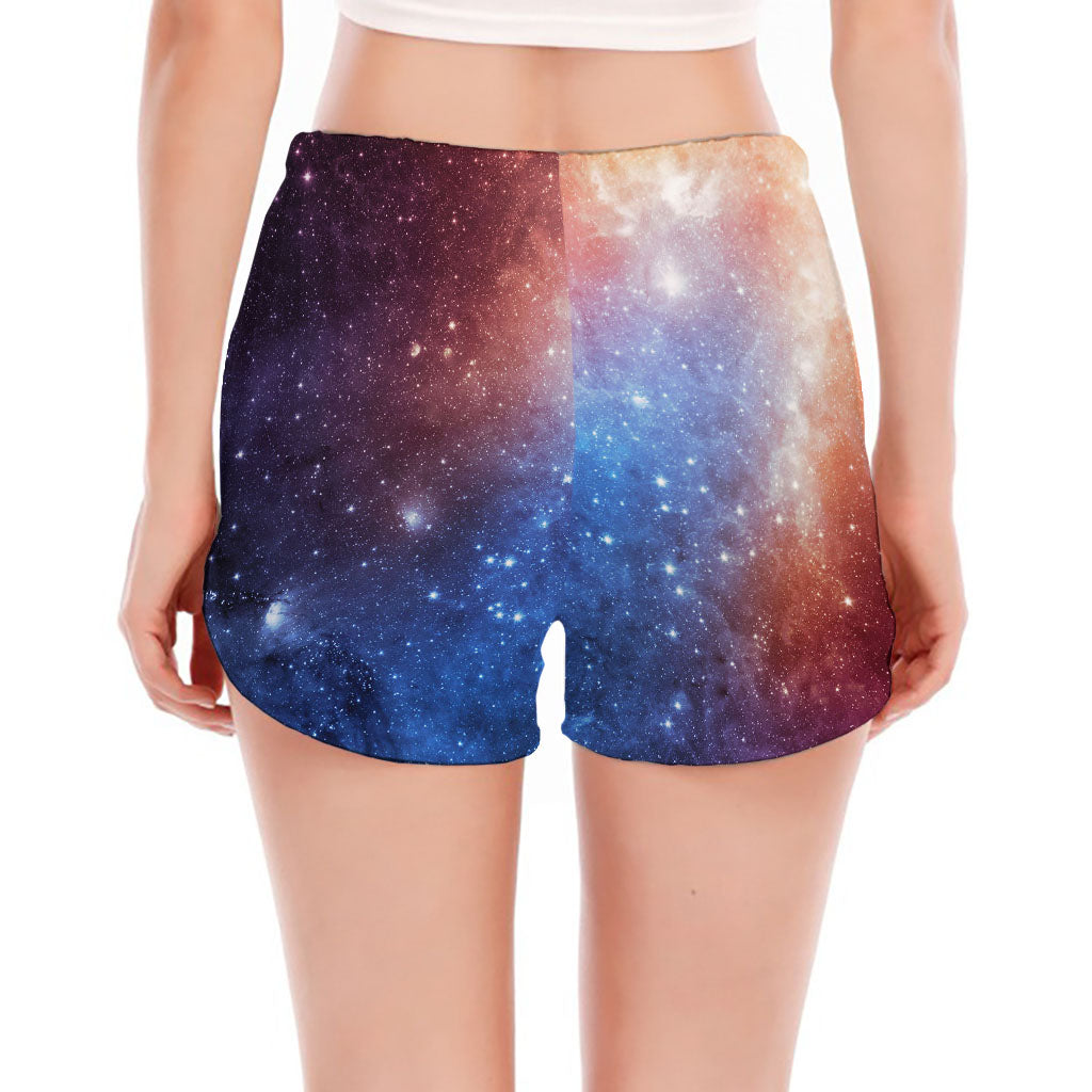 Fiery Universe Nebula Galaxy Space Print Women's Split Running Shorts