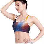 Fiery Universe Nebula Galaxy Space Print Women's Sports Bra