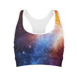 Fiery Universe Nebula Galaxy Space Print Women's Sports Bra