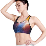 Fiery Universe Nebula Galaxy Space Print Women's Sports Bra
