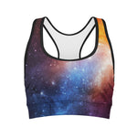 Fiery Universe Nebula Galaxy Space Print Women's Sports Bra