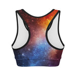 Fiery Universe Nebula Galaxy Space Print Women's Sports Bra