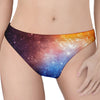 Fiery Universe Nebula Galaxy Space Print Women's Thong