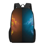 Fire And Ice Dragons Print 17 Inch Backpack
