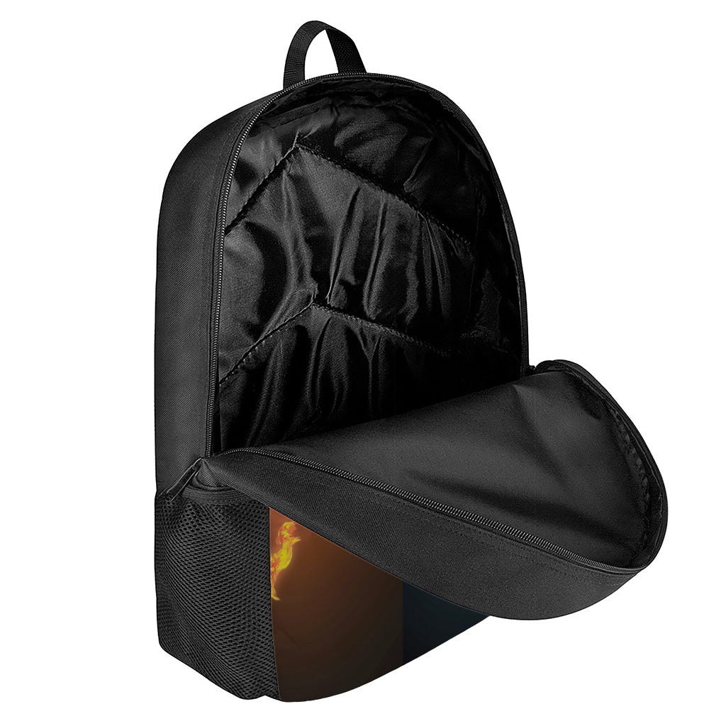 Fire And Ice Dragons Print 17 Inch Backpack
