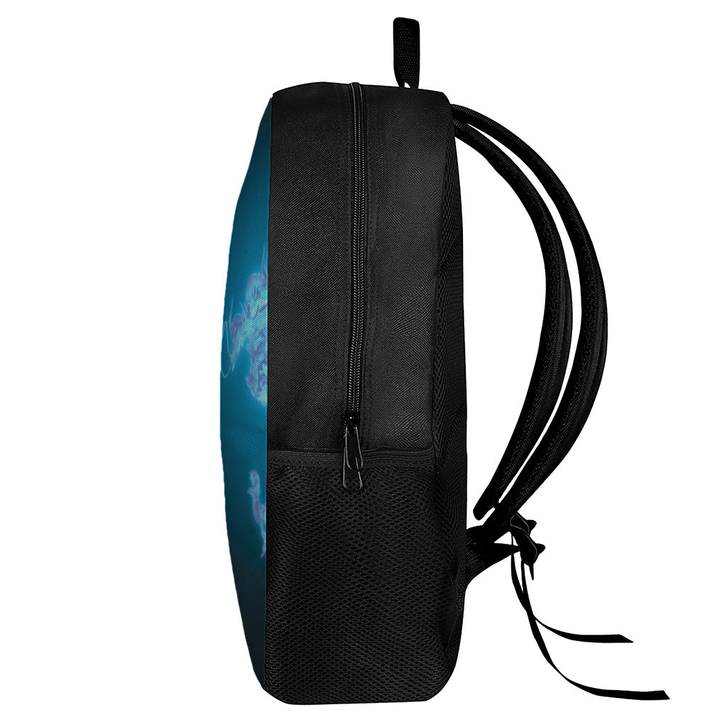 Fire And Ice Dragons Print 17 Inch Backpack