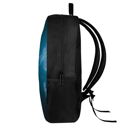 Fire And Ice Dragons Print 17 Inch Backpack