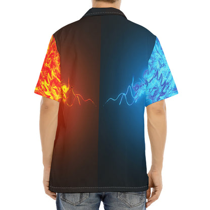 Fire And Ice Dragons Print Aloha Shirt