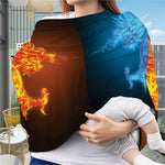 Fire And Ice Dragons Print Baby Seat Cover