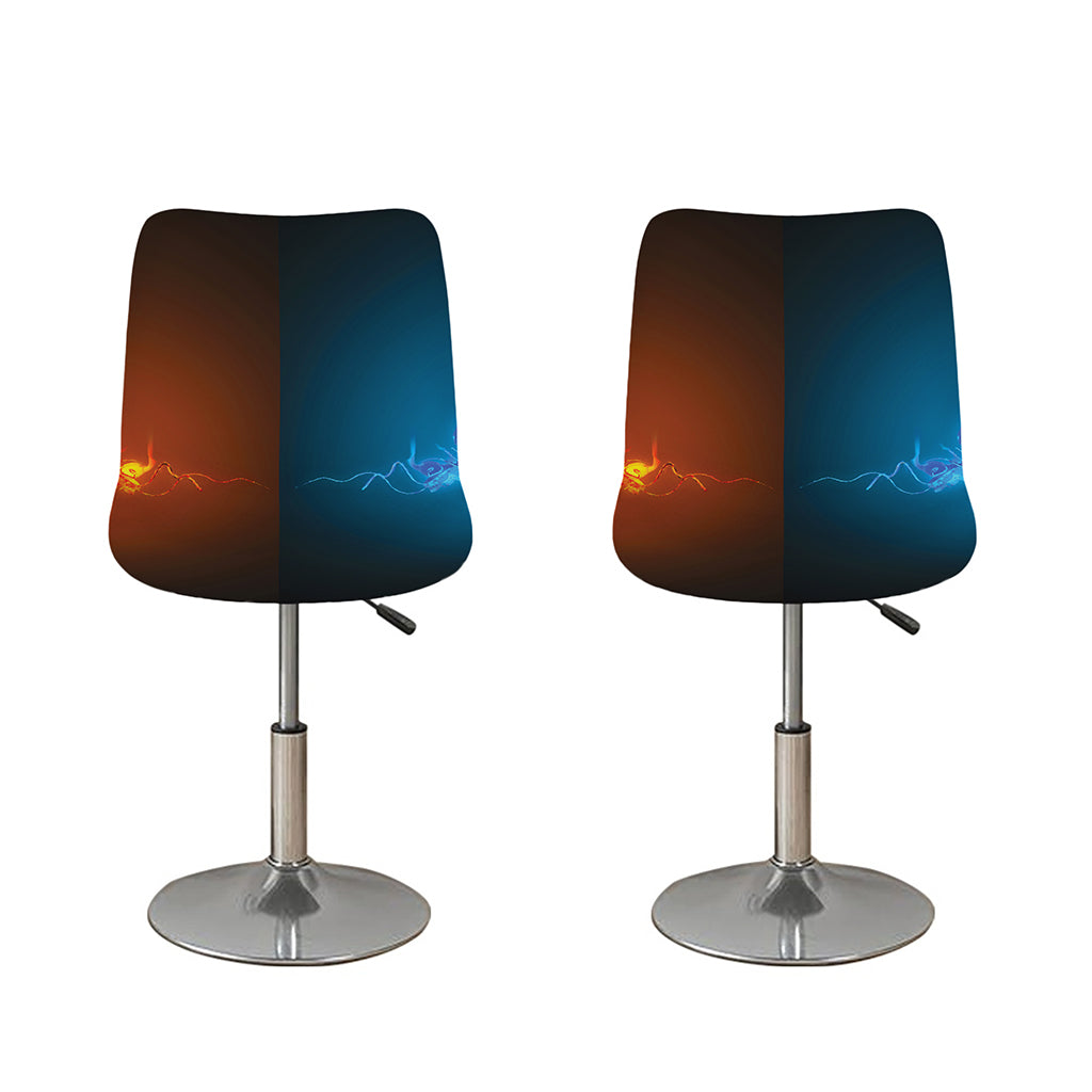 Fire And Ice Dragons Print Bar Stool Covers