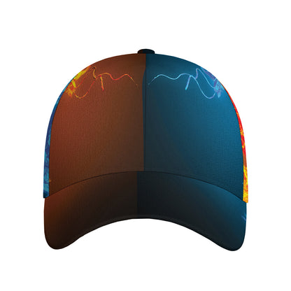 Fire And Ice Dragons Print Baseball Cap