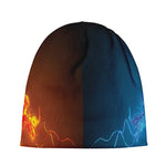 Fire And Ice Dragons Print Beanie