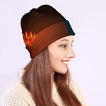 Fire And Ice Dragons Print Beanie