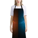 Fire And Ice Dragons Print Bib Apron With Pocket