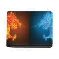Fire And Ice Dragons Print Bifold Wallet