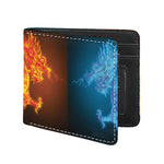 Fire And Ice Dragons Print Bifold Wallet