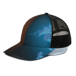Fire And Ice Dragons Print Black Mesh Trucker Cap