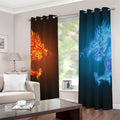 Fire And Ice Dragons Print Dimout Grommet Curtains