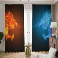 Fire And Ice Dragons Print Dimout Pencil Pleat Curtains