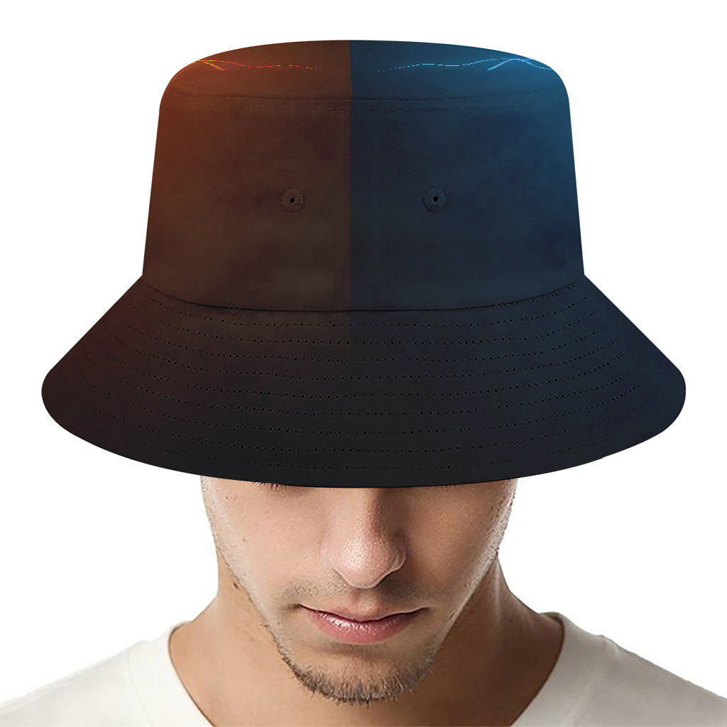 Fire And Ice Dragons Print Bucket Hat
