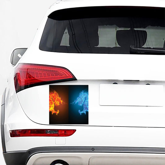 Fire And Ice Dragons Print Car Sticker