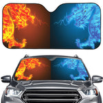 Fire And Ice Dragons Print Car Windshield Sun Shade