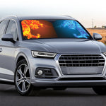 Fire And Ice Dragons Print Car Windshield Sun Shade