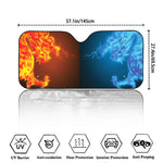 Fire And Ice Dragons Print Car Windshield Sun Shade