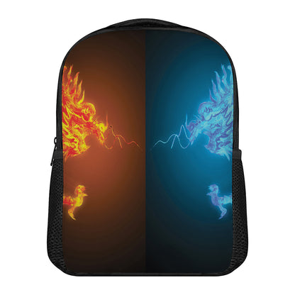 Fire And Ice Dragons Print Casual Backpack