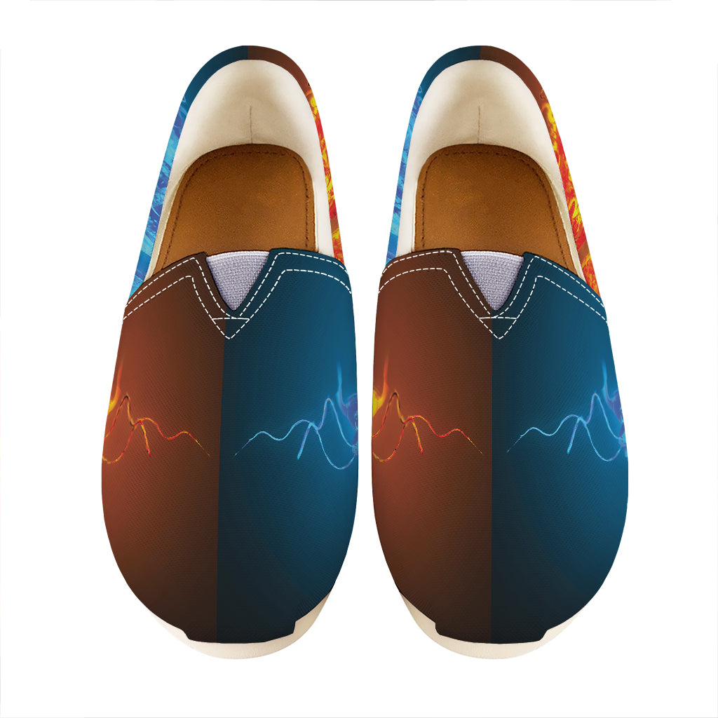 Fire And Ice Dragons Print Casual Shoes