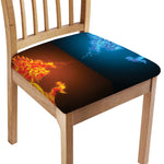 Fire And Ice Dragons Print Chair Cushion Cover