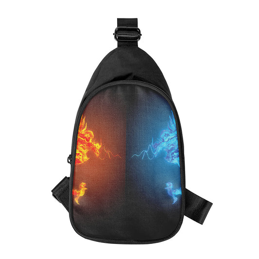 Fire And Ice Dragons Print Chest Bag