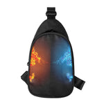 Fire And Ice Dragons Print Chest Bag