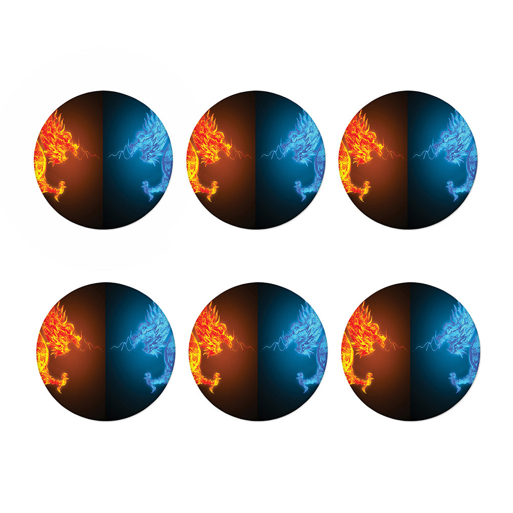 Fire And Ice Dragons Print Coaster Set