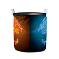 Fire And Ice Dragons Print Collapsible Laundry Basket
