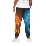 Fire And Ice Dragons Print Cotton Pants