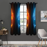 Fire And Ice Dragons Print Curtain