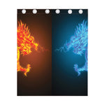 Fire And Ice Dragons Print Curtain