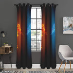 Fire And Ice Dragons Print Curtain