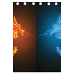 Fire And Ice Dragons Print Curtain