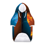 Fire And Ice Dragons Print Dog Zip Up Hoodie